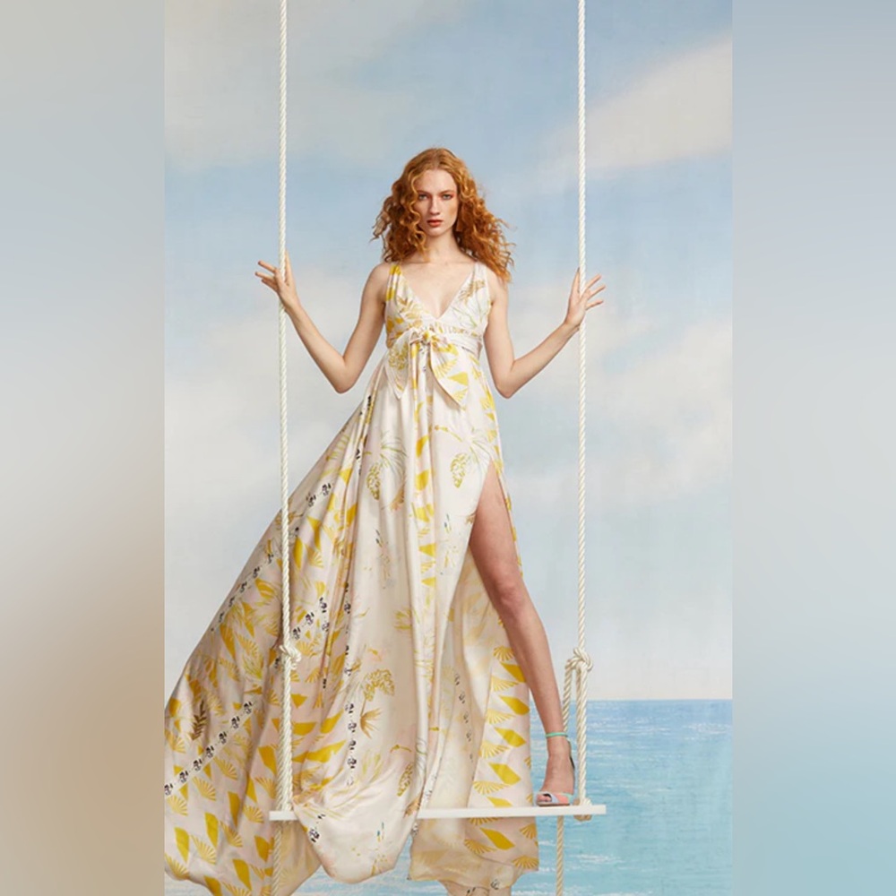 CYNTHIA ROWLEY silk maxi halter gorgeous